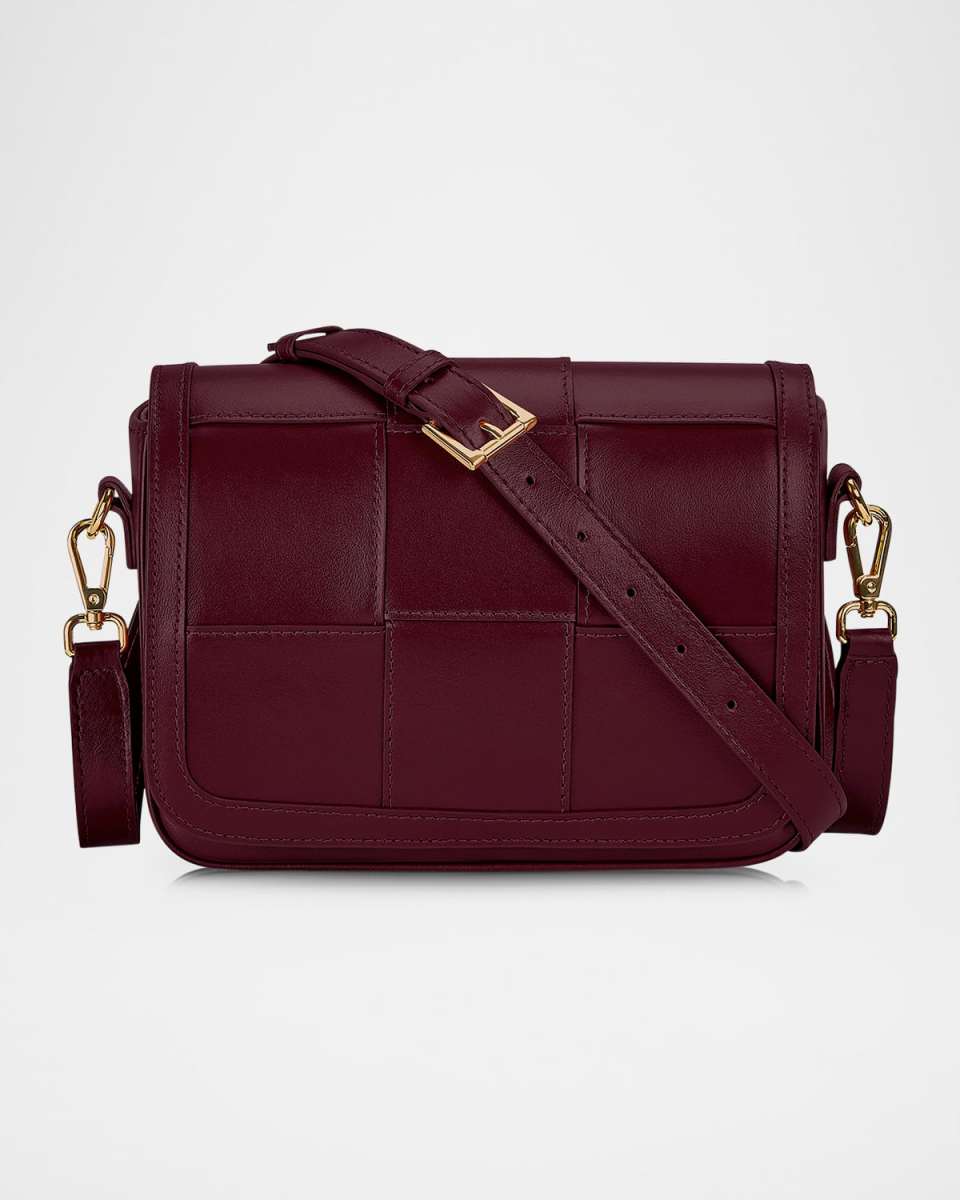 Lily Flap Woven Leather Crossbody Bag